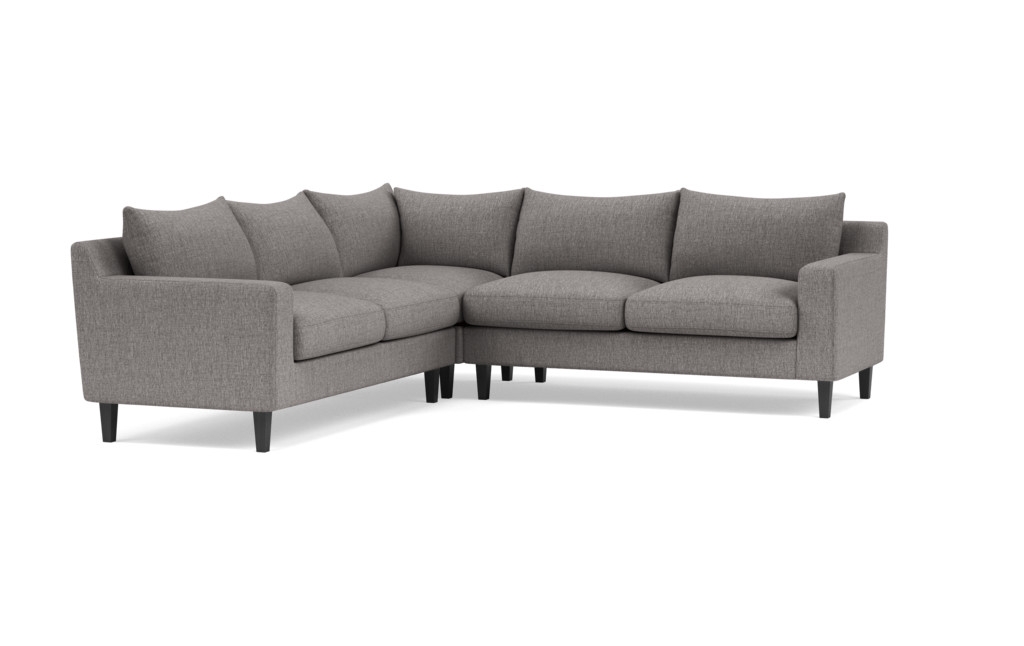 Sloan Corner Sectional with Black Seed Fabric, double down blend cushions, and Painted Black legs - Image 3