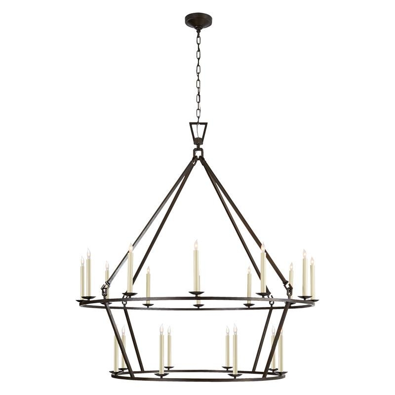 DARLANA TWO-TIERED RING EXTRA LARGE CHANDELIER - AGED IRON - Image 0