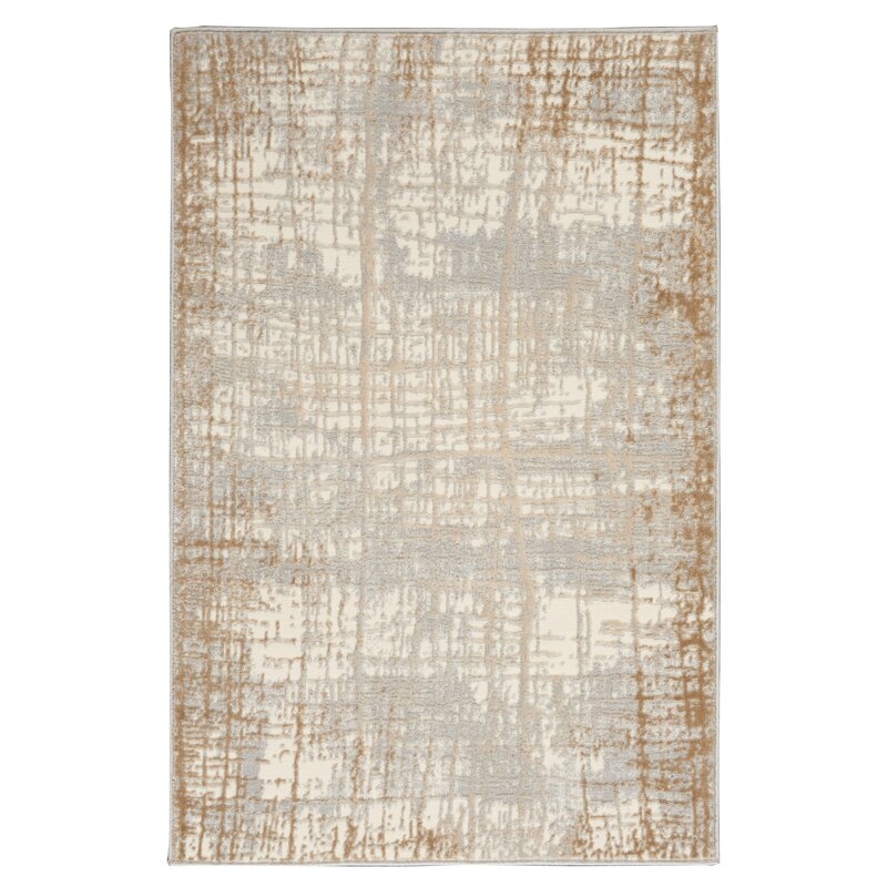 Abstract Taupe Area Rug - Image 1