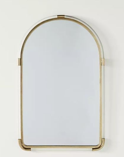 Joan Lucite and Brass Arched Mirror - Image 0