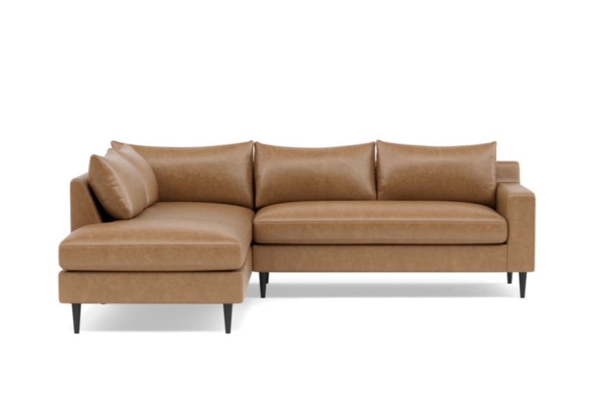 SLOAN LEATHER Leather 3-Seat Left Bumper Sectional (W117") - Image 1