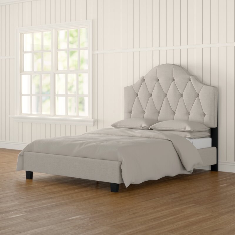 Eugenio Upholstered Panel Bed- Creamy Oatmeal, King - Image 2