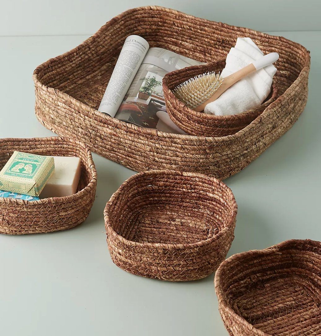 Olive Nesting Baskets, Set of 5 - Image 0