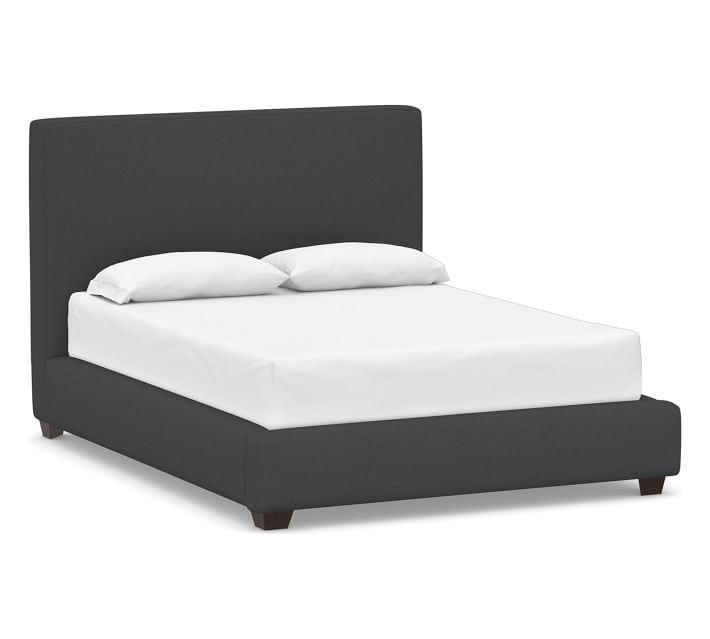 Big Sur Upholstered Bed, King, Premium Performance Basketweave Charcoal - Image 0