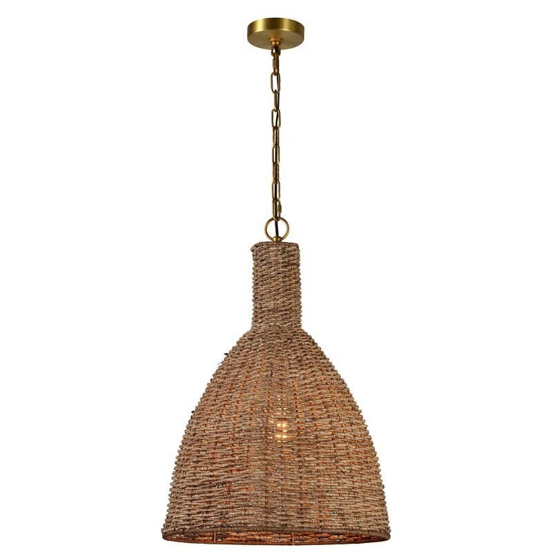Murry 1 - Light Single Bell Pendant with Wrought Iron Accents - Image 0