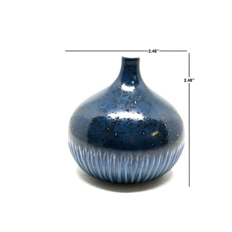 2 Piece Atencio Blue Porcelain Table Vase Set - Image 2