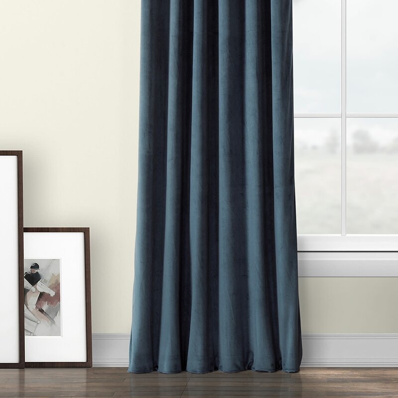 Bagwell Velvet Solid Color Room Darkening Thermal Rod Pocket Single Curtain Panel - Image 5
