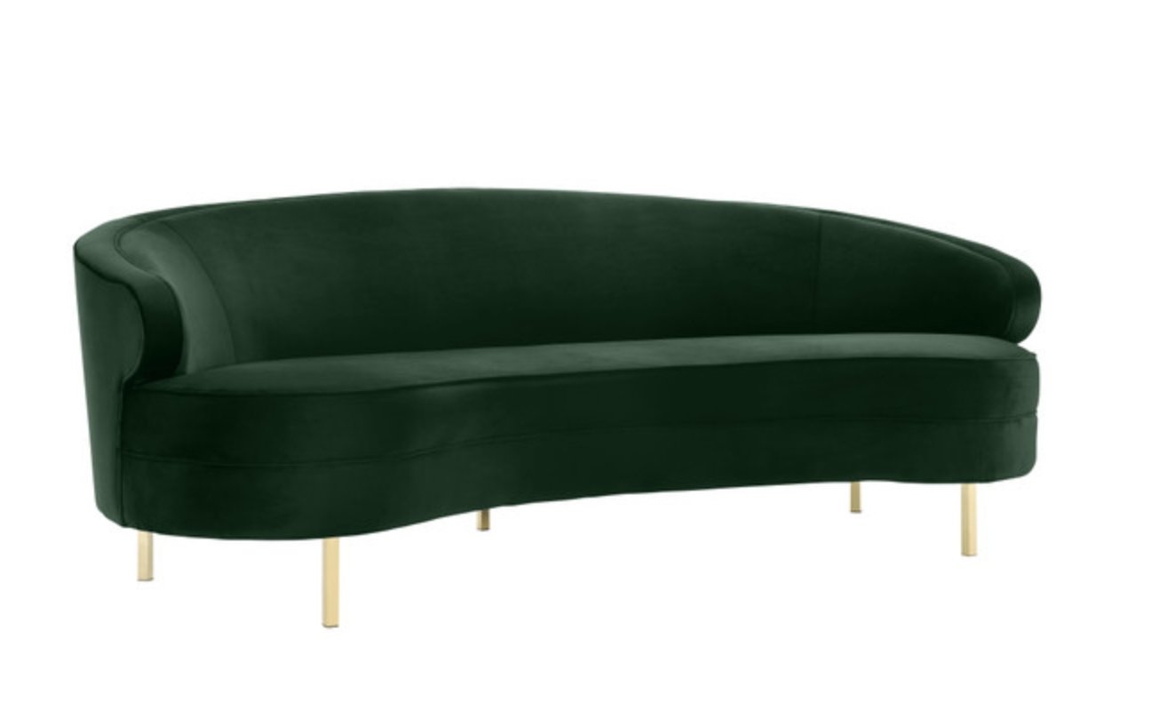 Baila Forest Green Velvet Sofa - Image 0