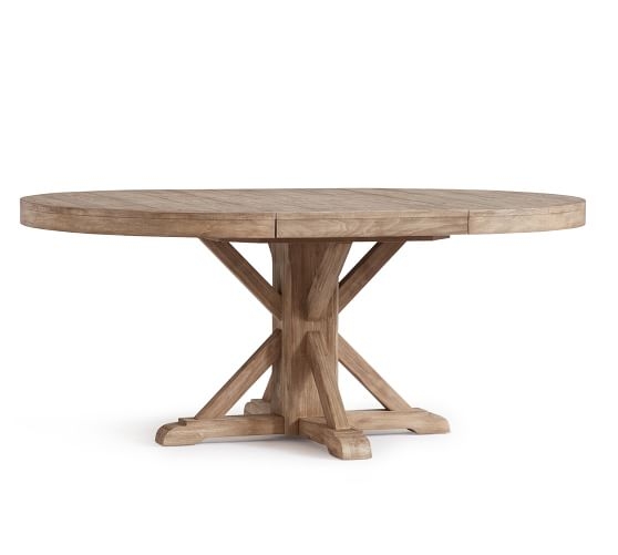 Benchwright Round Pedestal Extending Dining Table, Seadrift, 48" - 72" L - Image 1