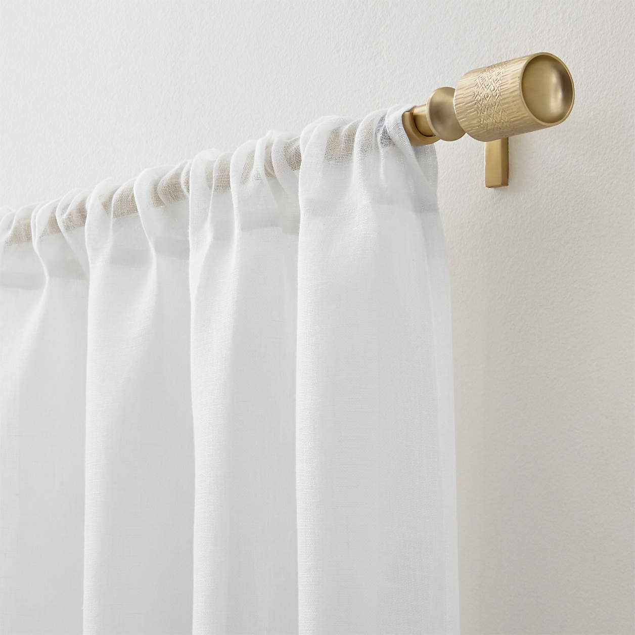 Linen Sheer Curtains, White, 52" x 96" - Image 1