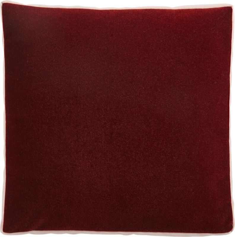 18" Bardo Rust Velvet Pillow with Down-Alternative Pillow Insert - Image 0