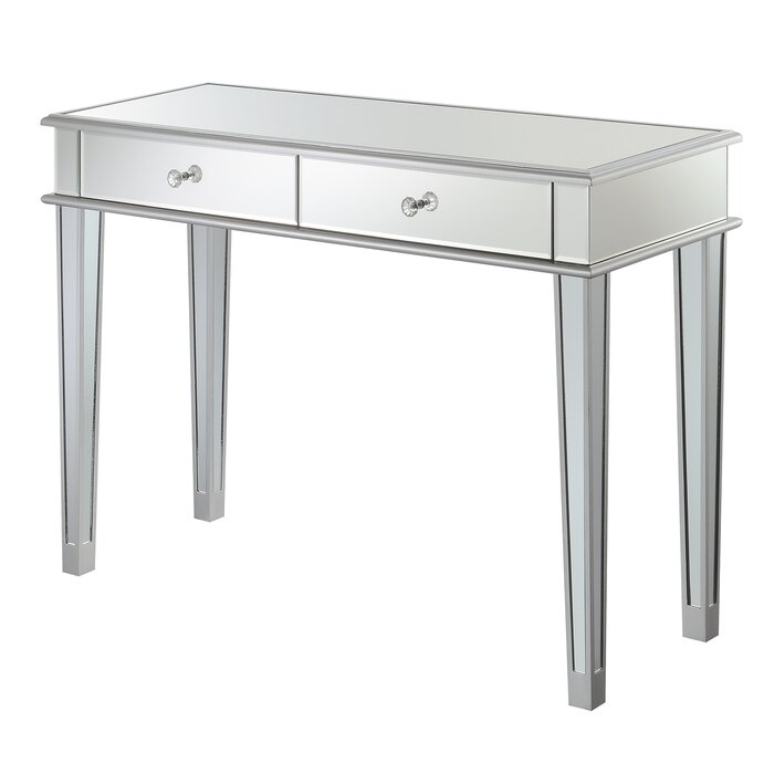 Gold Coast Deluxe 2 Drawer Mirrored Desk/Console Table - Image 0