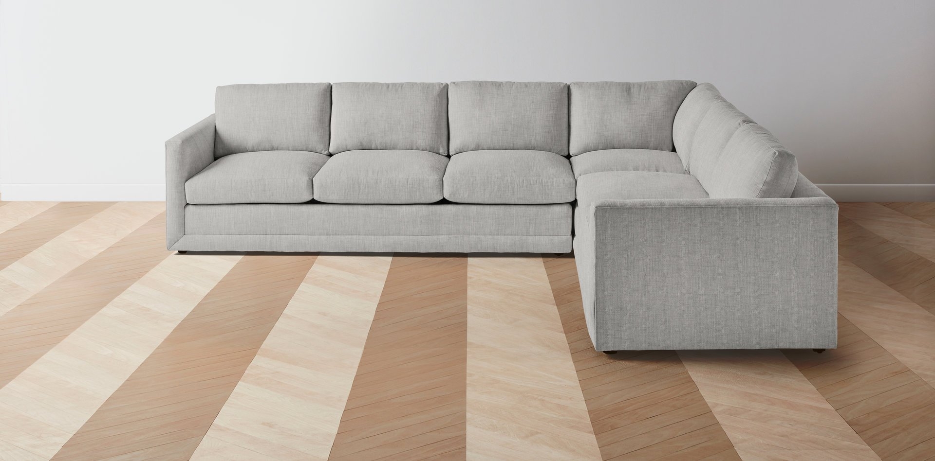 The Warren - L Sectional - Right: 123" / Left: 98"- Silver - Image 0