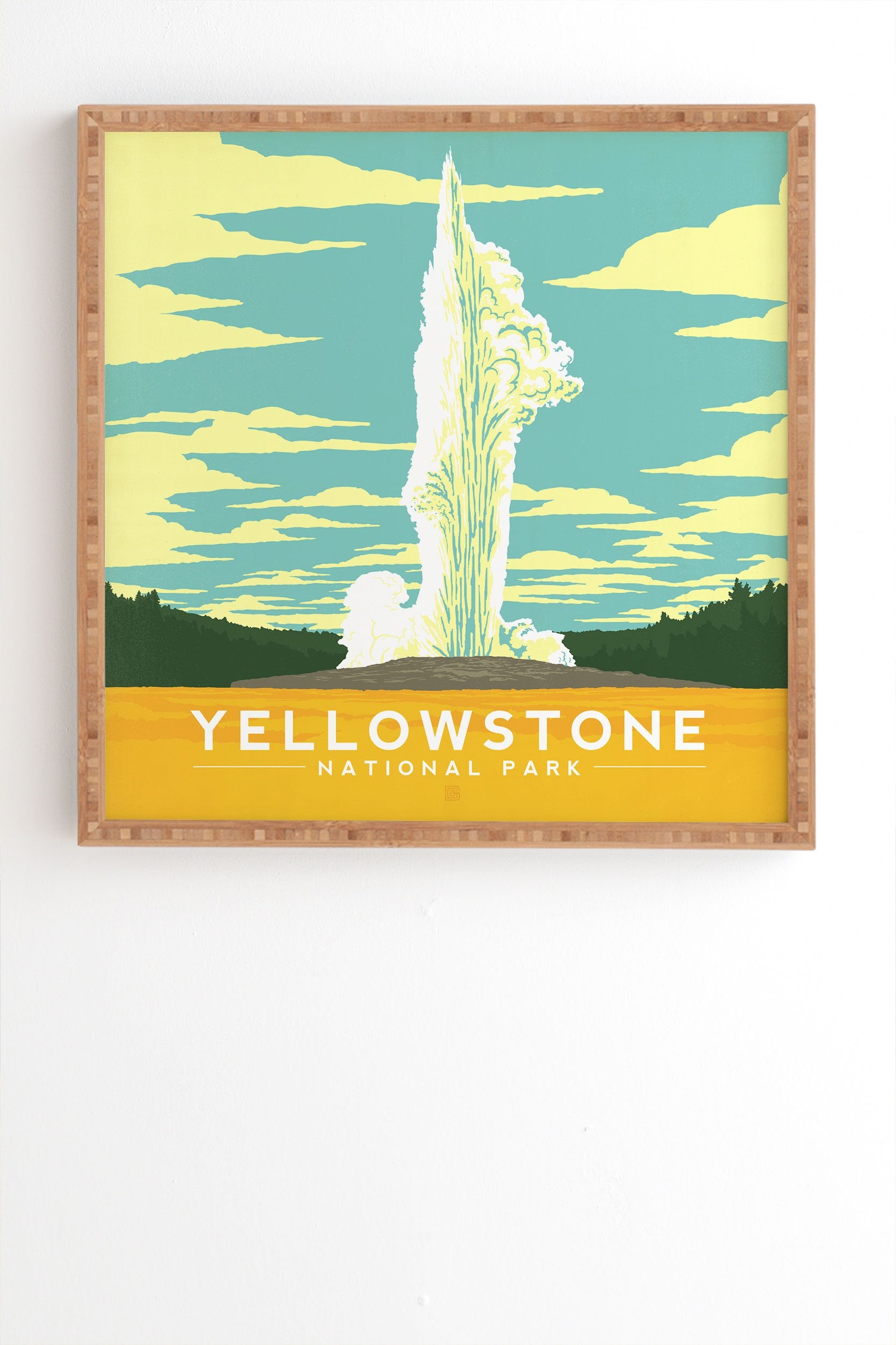 Yellowstone National Park Framed Wall Art - 30" x 30" - Bamboo frame - Image 0