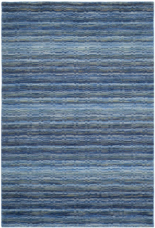 Sherri Hand-Woven Wool Blue Area Rug - Image 1