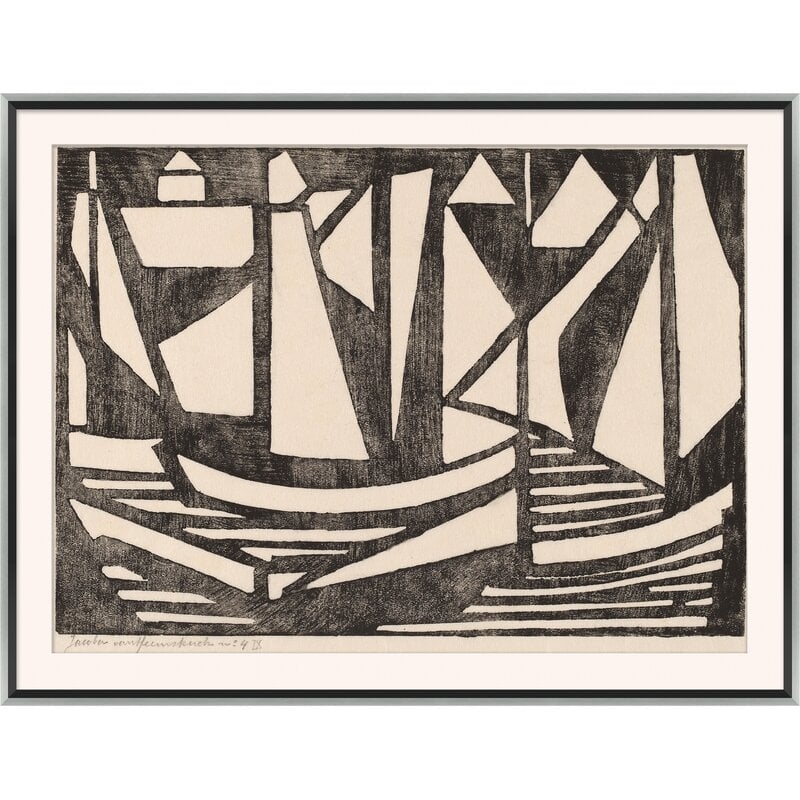 Soicher Marin Finn and Ivy 'Japanese Woodcuts - Boats' - Picture Frame Painting on Paper - Image 0
