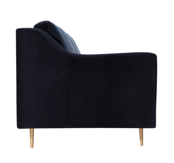 Milan Black Velvet Sofa - Image 3