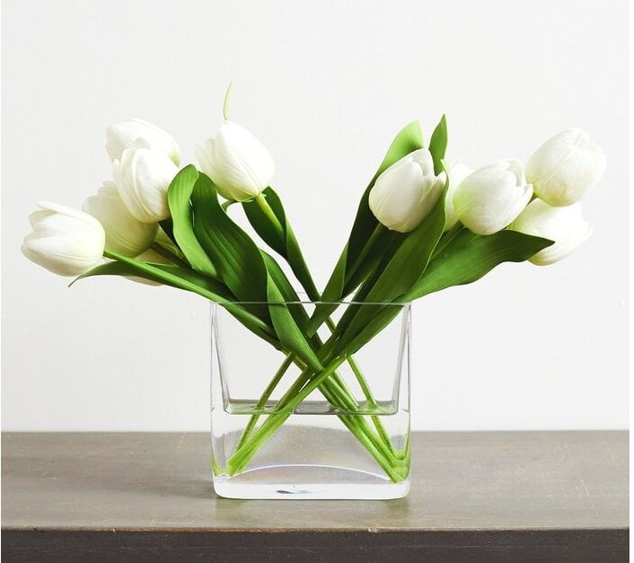 Tulips Floral Arrangement in Vase - Image 0