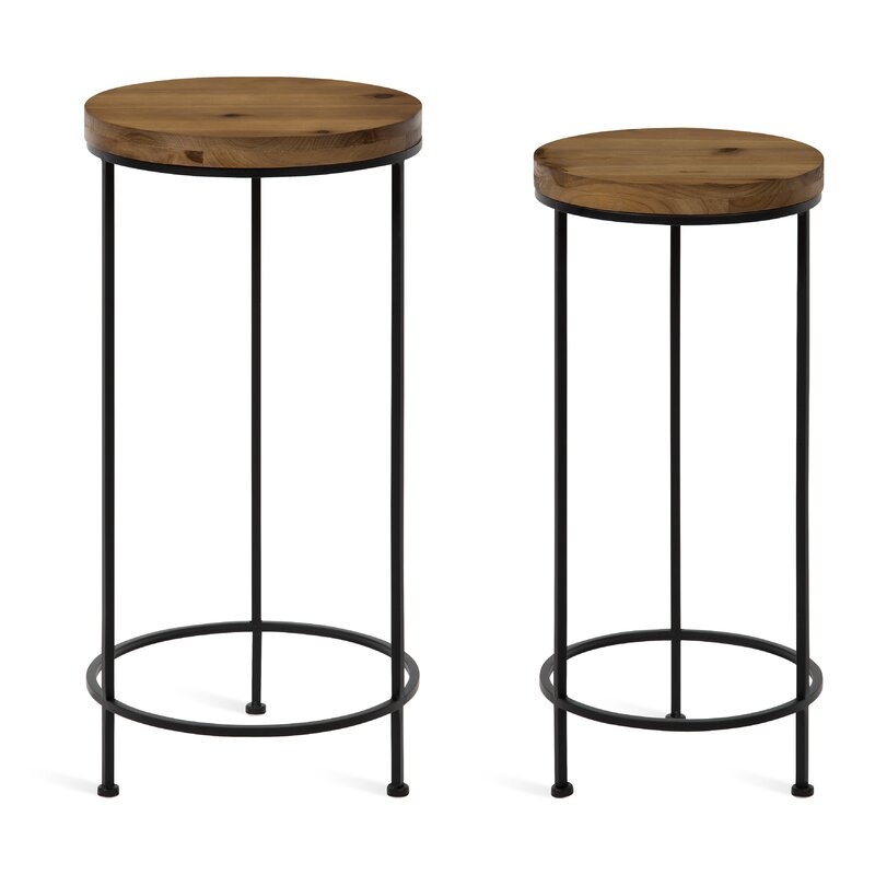 Shona Metal and Wood 2 Piece Nesting Tables - Image 0