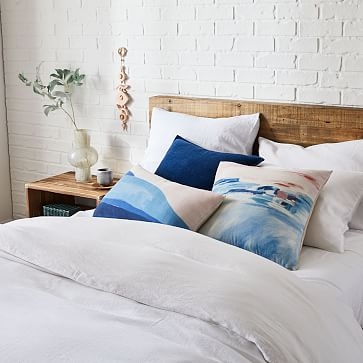Velvet Azure Pillow Cover, Set of 2, 20"x20", Light Washed - Image 2