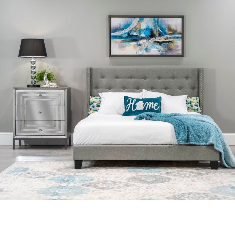 Alfreda Upholstered Platform Bed, Queen - Image 0