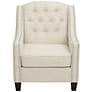 Tivoli Ivory Linen Tufted Armchair - Image 1
