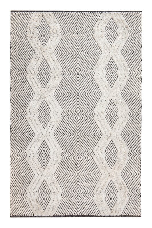 Tufted Tribal Hand-Woven Black/White Area Rug - Image 0