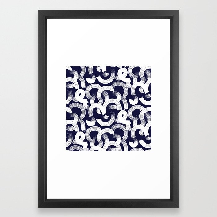 Tor In Navy Blue Framed Art Print by Becky Bailey - Vector Black - SMALL-15x21 - Image 0