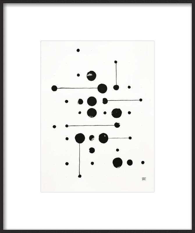 34 Dots 6 Lines - 18x22" - Matte Black Metal Frame with Matte - Image 0