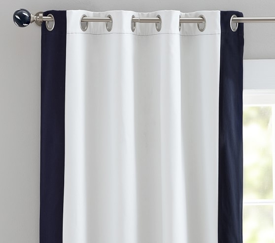 Color Bordered Blackout Panel, 84", Navy, Individual - Image 1