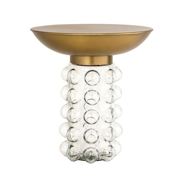 Aaliyah Glass and Brass Side Table - Image 0