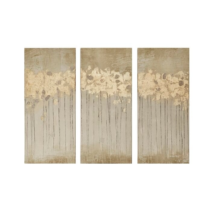 'Sandy Forest' 3 Piece Painting Print Set on Canvas - Image 0