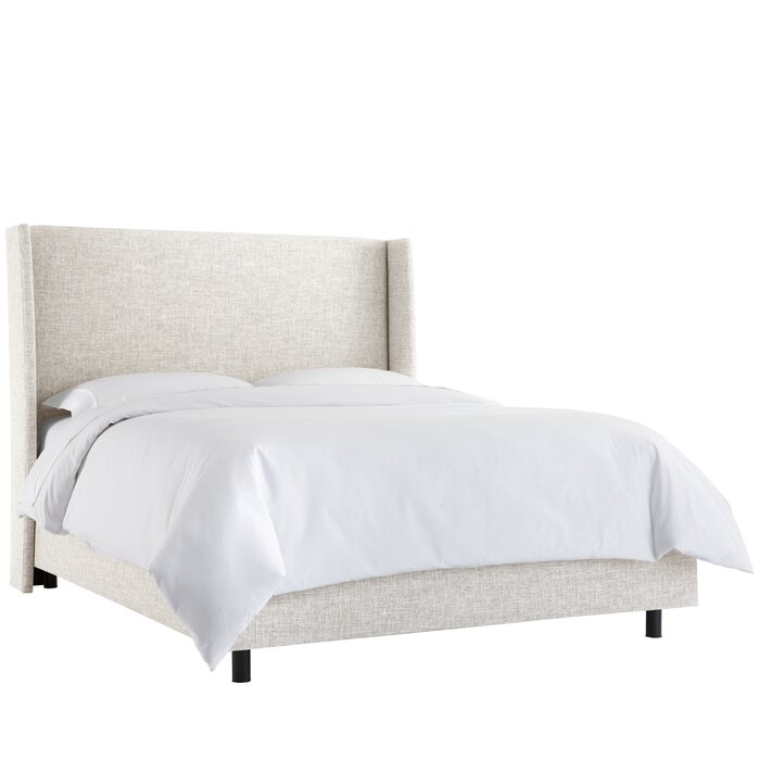 Alrai Upholstered Low Profile Standard Bed- King size - Zuma white - Image 1