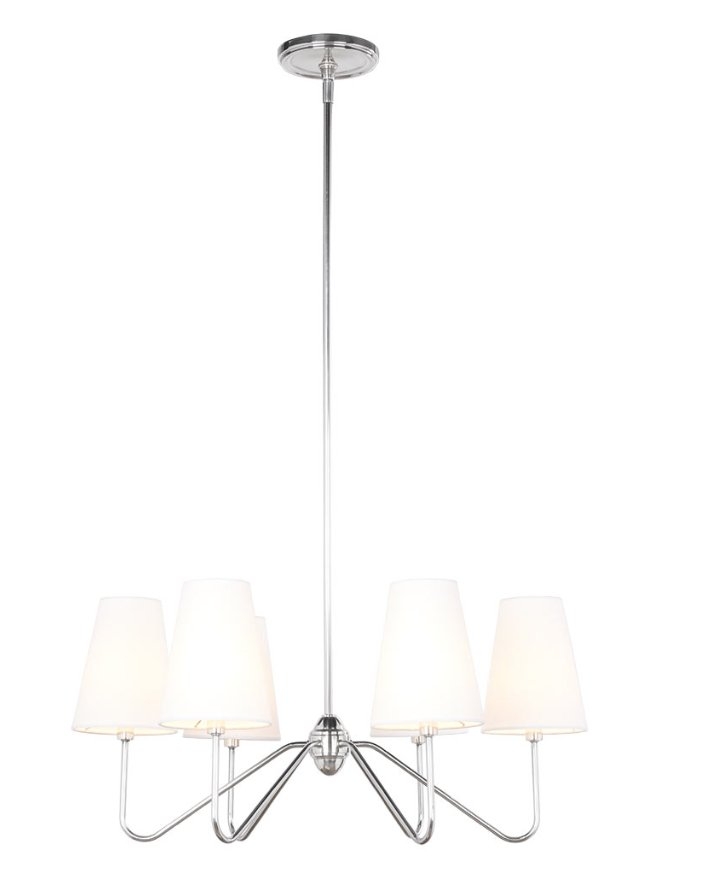 Berkshire 6-Arm Chandelier with Linen Shades - Image 0
