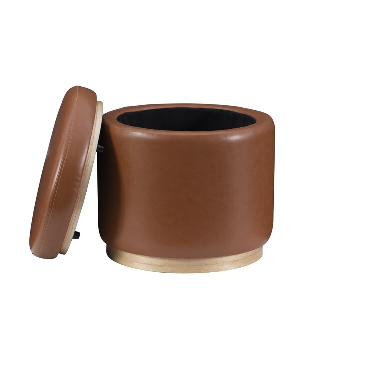 Addilynne Vegan Leather Storage Ottoman - Image 2