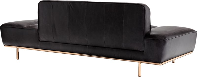 Lawndale Black Leather Daybed with Brass Base - Image 4