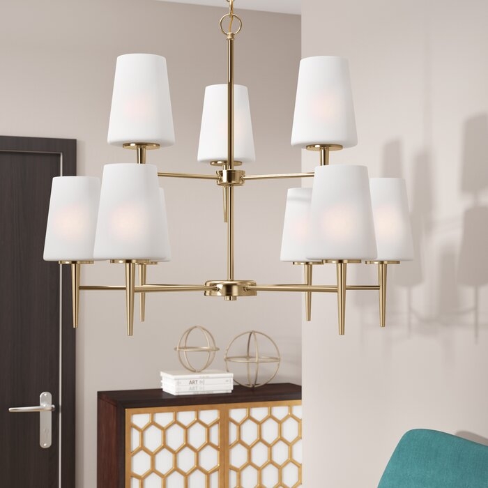 Demitri 9-Light Shaded Tiered Chandelier - Image 2