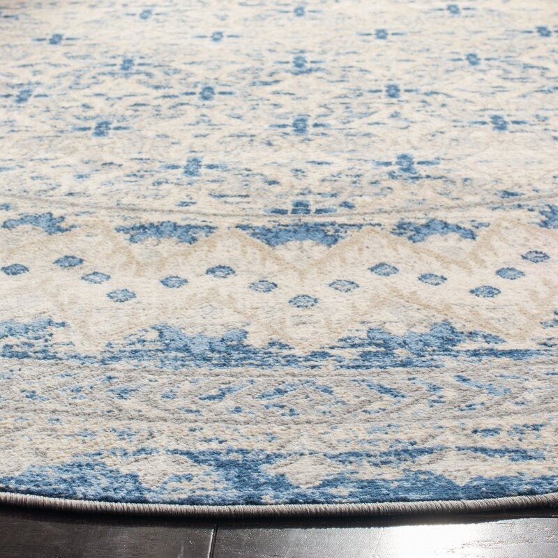 Llana Oriental Light Gray/Blue Area Rug - Image 2