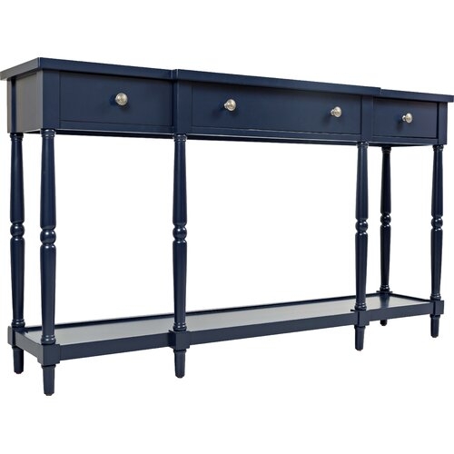 Lanford 60" Solid Wood Console Table - Navy - Image 2
