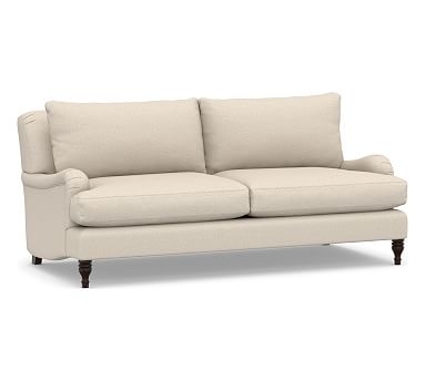 Carlisle Upholstered Sofa 80", Polyester Wrapped Cushions, Performance Chateau Basketweave Oatmeal - Image 0
