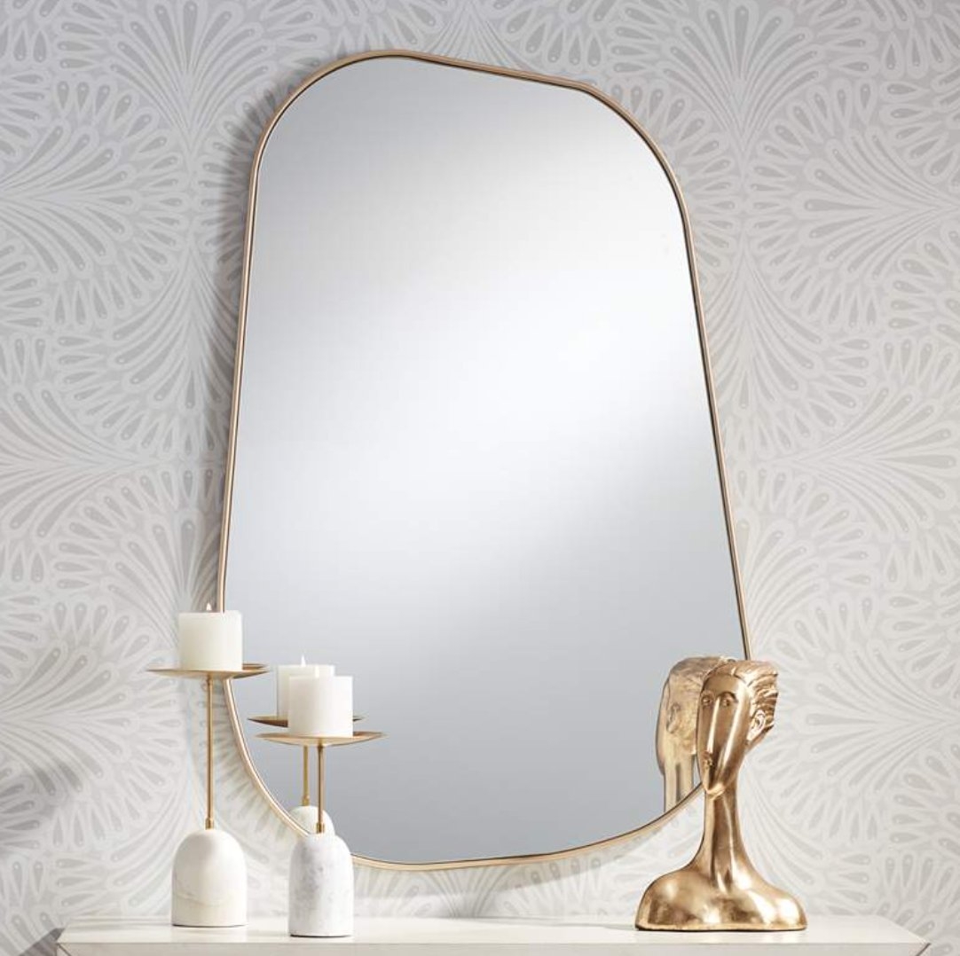 Reuleaux Champagne Gold 26" x 40" Rectangular Wall Mirror - Style # 89D76 - Image 1