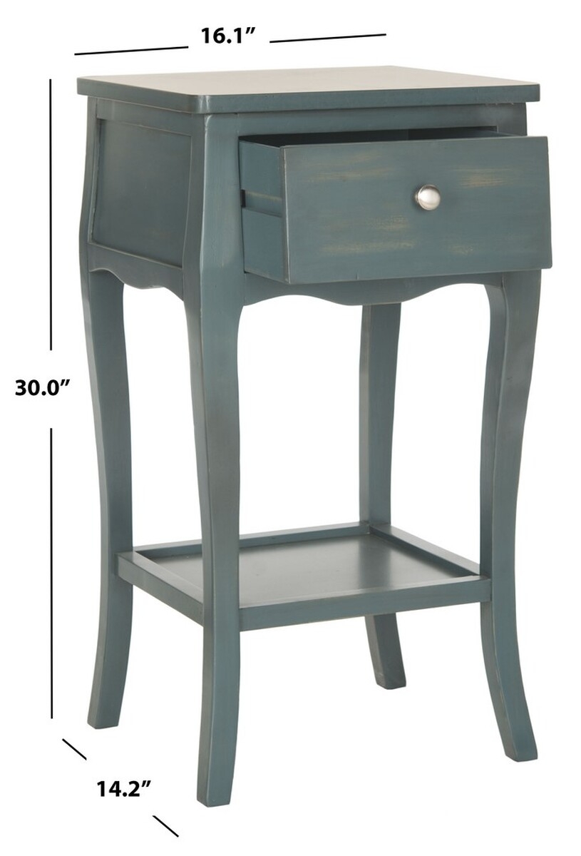Thelma End Table With Storage Drawer - Steel Teal - Arlo Home - Image 4