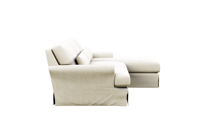 Maxwell Slipcovered Chaise Sectional in Ivory Heavy Cloth with Oiled Walnut with Brass Cap legs - Image 2