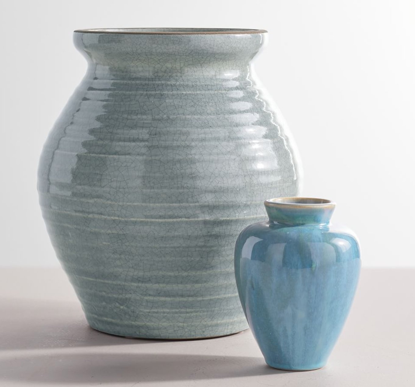 Rustic Earthenware Blue Vases - Image 0