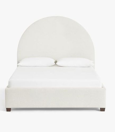 Emily Arched Upholstered Bed, Queen, Park Weave Ivory - Image 0