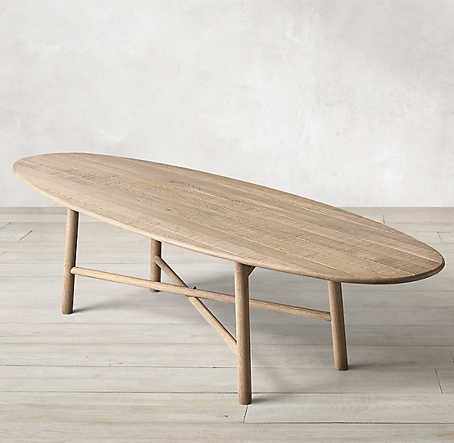 SURFBOARD OAK OVAL DINING TABLE - 96" OVAL TABLE - Image 0