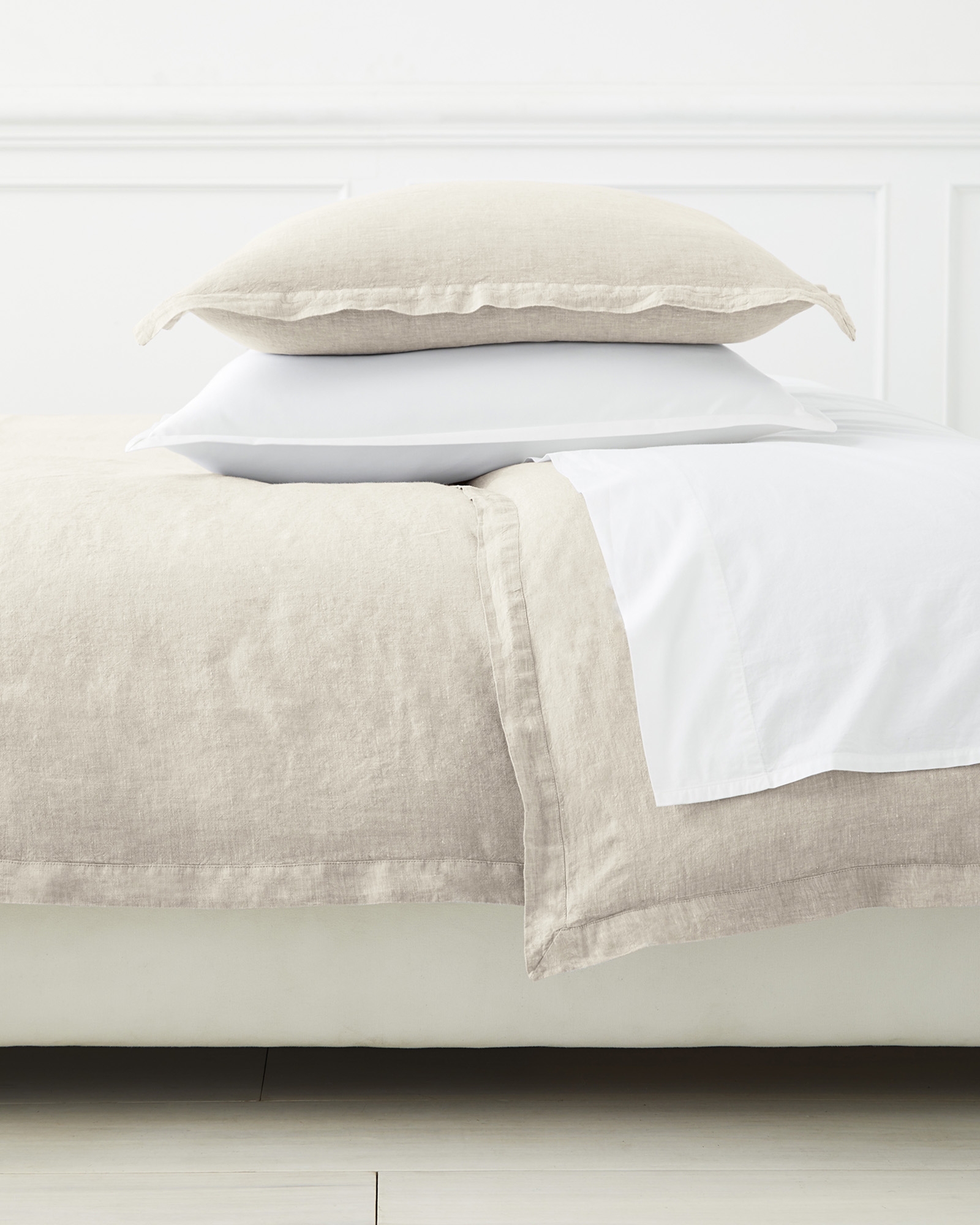 Cavallo Linen King/Cal King Duvet Cover - Heathered Flax - Insert sold separately - Image 0