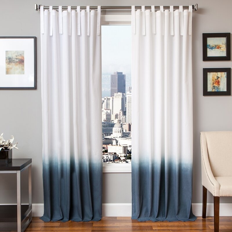 Winkleman Ombre Solid Semi-Sheer Tab Top Single Curtain Panel - Image 0