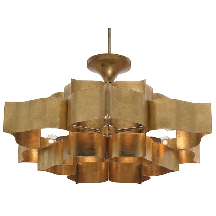 Currey & Company Grand Lotus 6 - Light Unique Tiered Chandelier - Image 3
