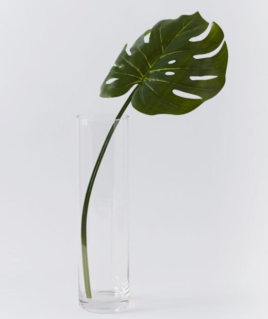 Faux Green Monstera Plant Leaf Stem - Image 0